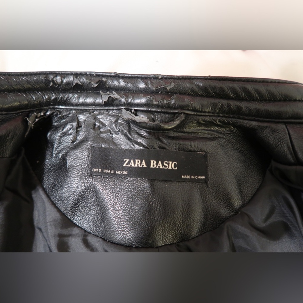 Zara Basic Leather Jacket - image 4